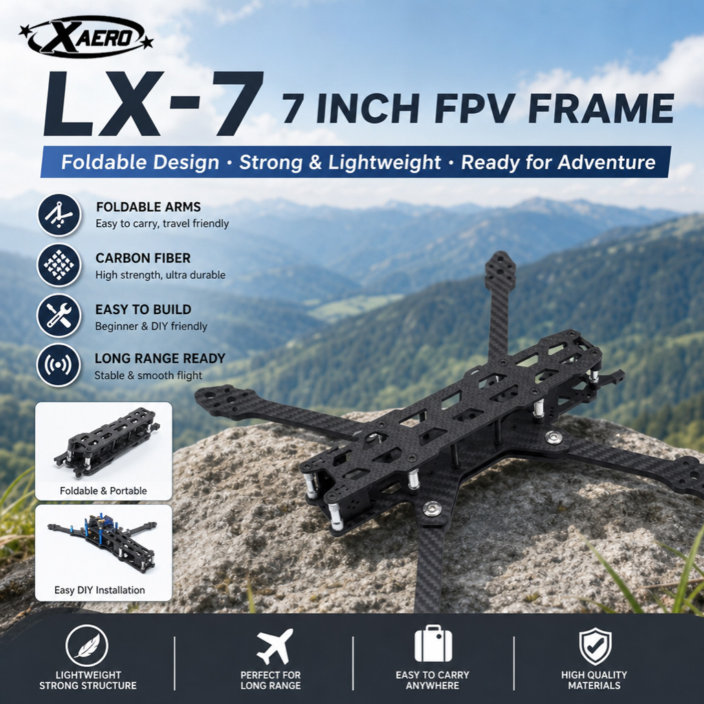 PAURC LX-7 折りたたみ式7インチFPVフレーム - - Drone Kit Octocopter のレビューと価格
